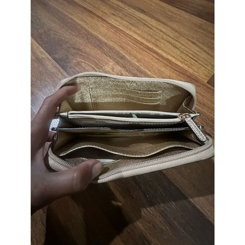 Michael Kors Metallic Gold Zip-Around Wristlet